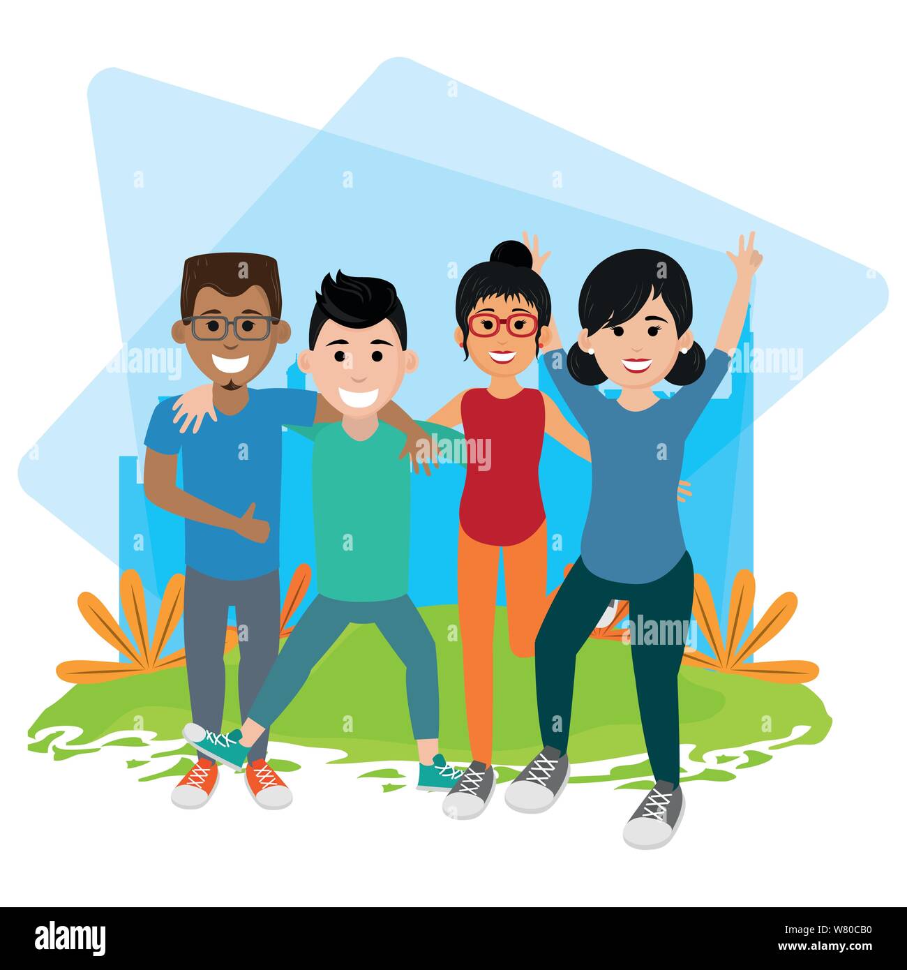 Teens hanging out Stock Vector Images - Alamy