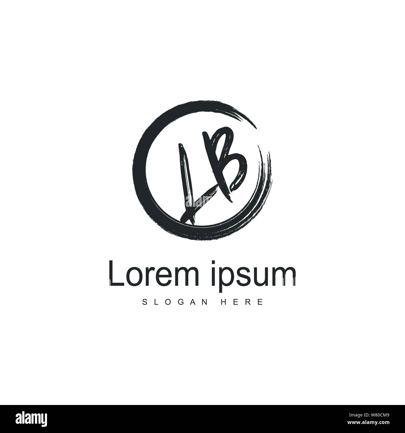 Initial LB logo template with modern frame. Minimalist LB letter logo ...
