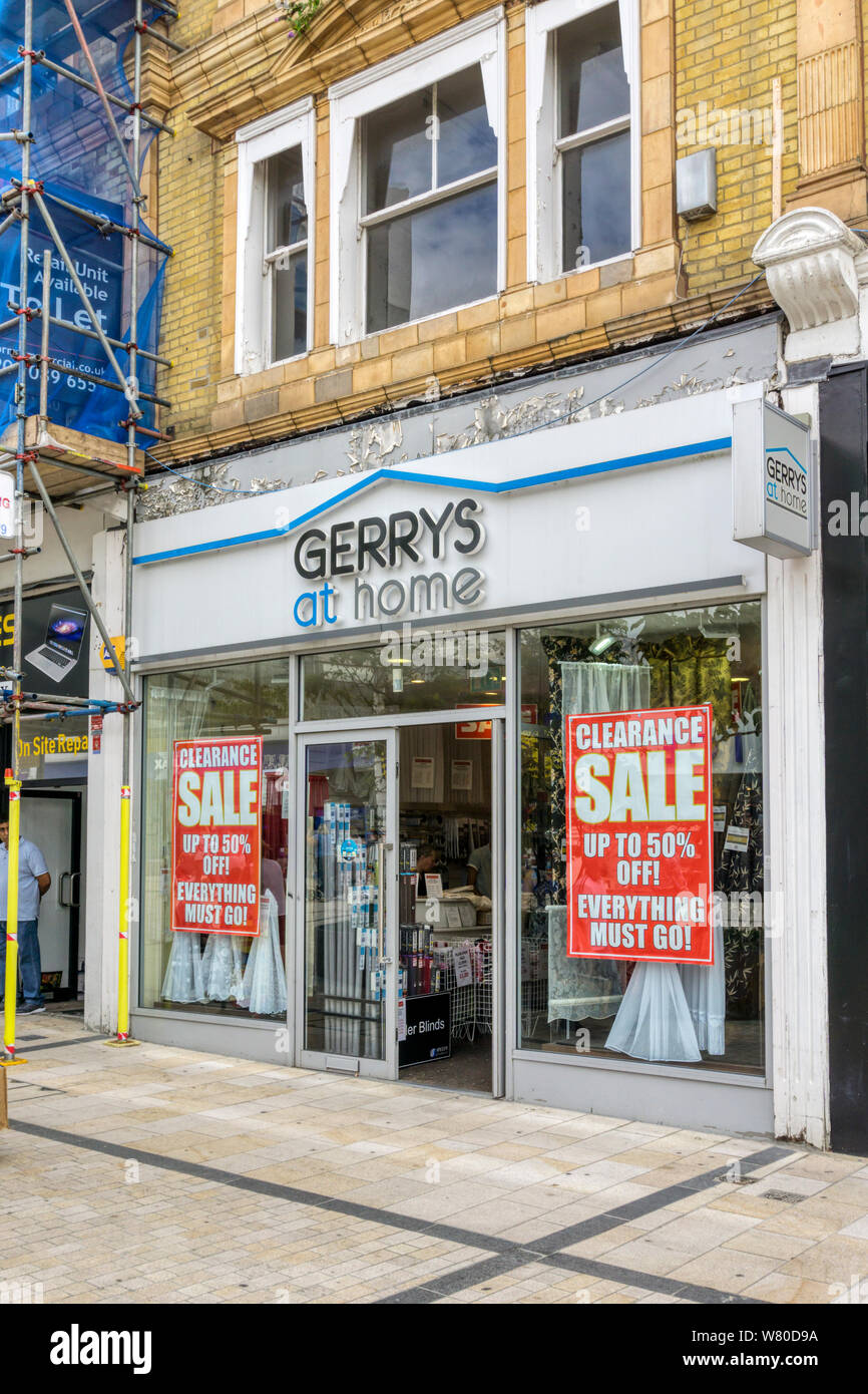 A branch of Gerrys At Home soft furnishings shop in Bromley High Street. Stock Photo