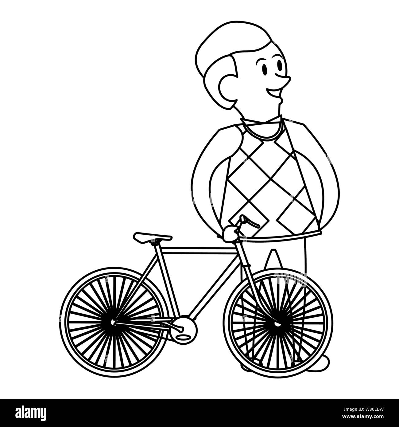 fathers day family celebration cartoon in black and white Stock Vector ...