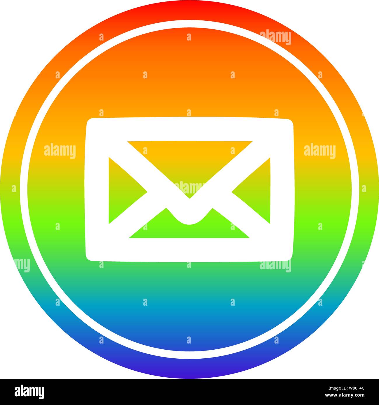 envelope letter circular icon with rainbow gradient finish Stock Vector ...