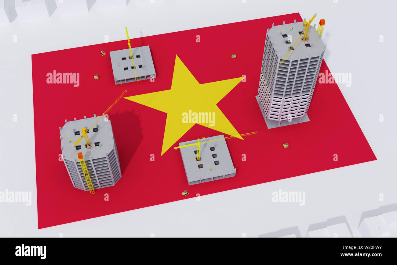 building construction concept in Vietnam. 3d rendering Stock Photo - Alamy