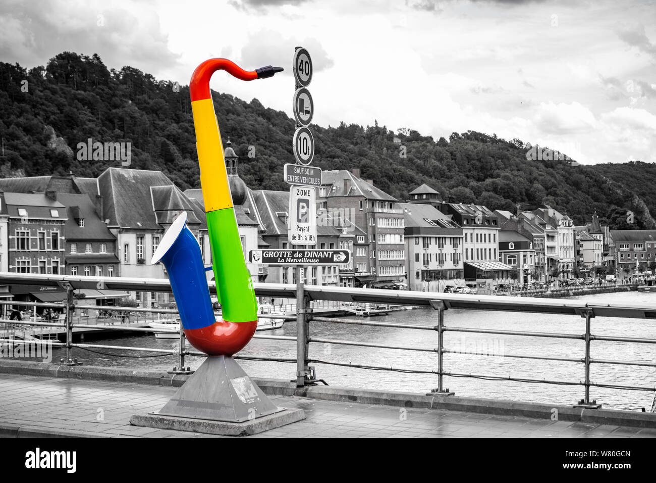 Saxophone momument in Dinant Stock Photo