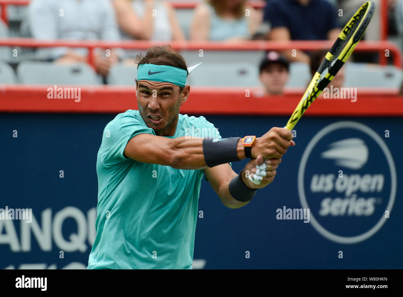 Montreal, Quebec, Canada. 7th Aug, 2019. RAFAEL NADAL of Spain in his match v