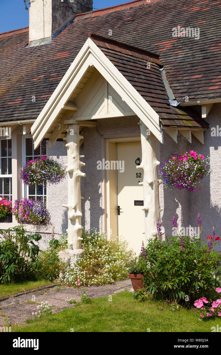Traditional ex miners houses in the pretty Fife village of Coaltown of Wemyss. Stock Photo
