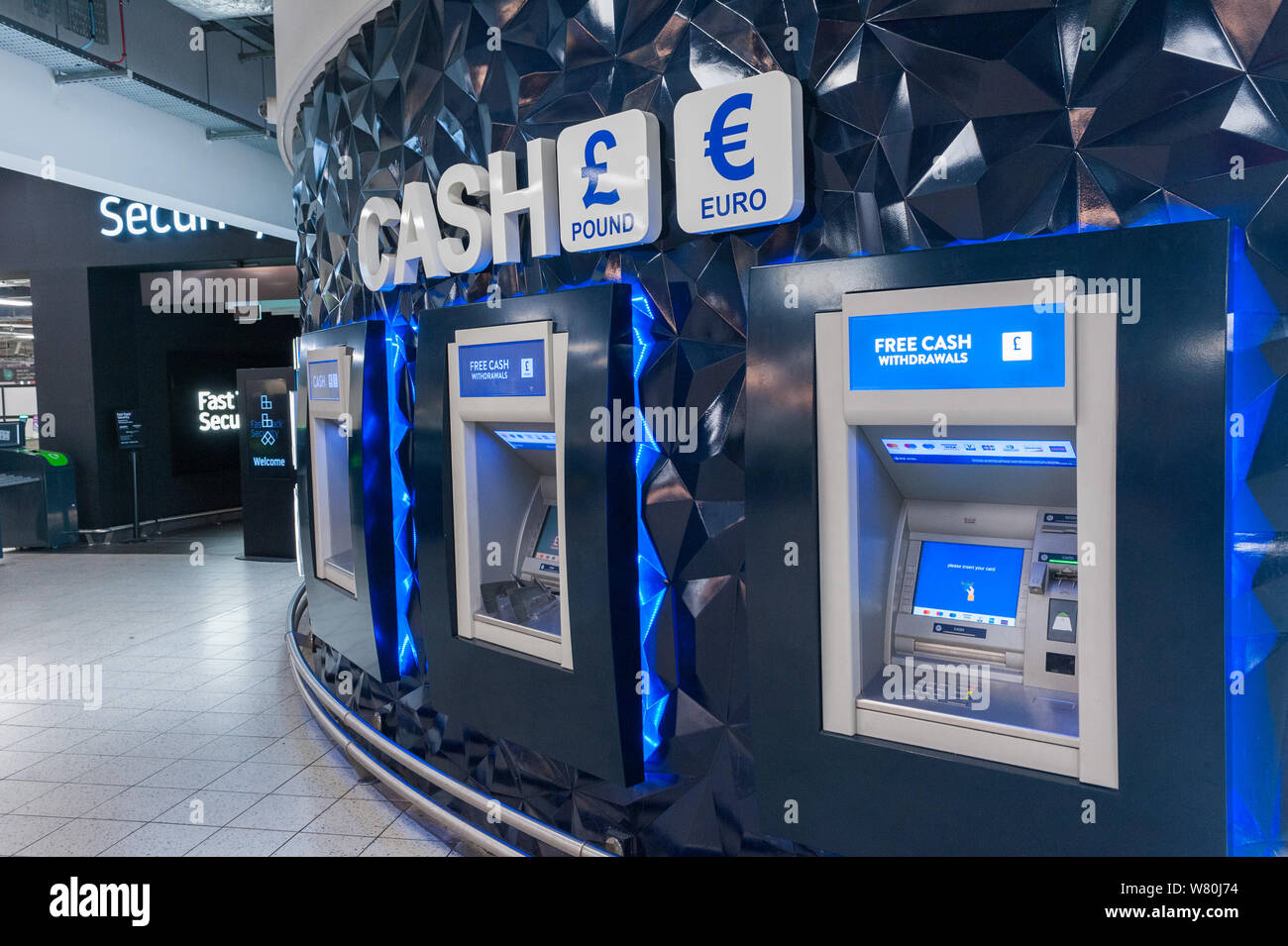 AIrport ATM machines for Cash and Currency Stock Photo Alamy
