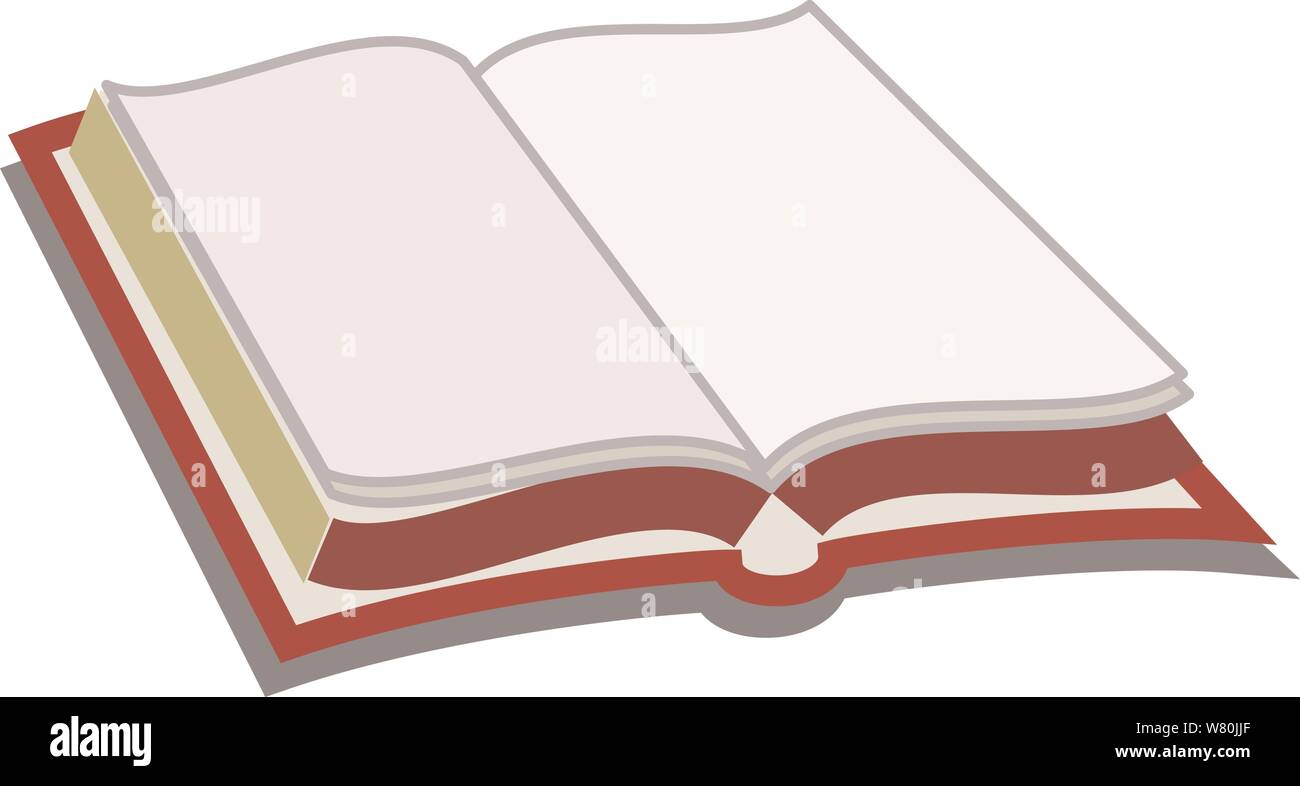 Open book with gold leaf page edges and a red brown cover. Stock Vector