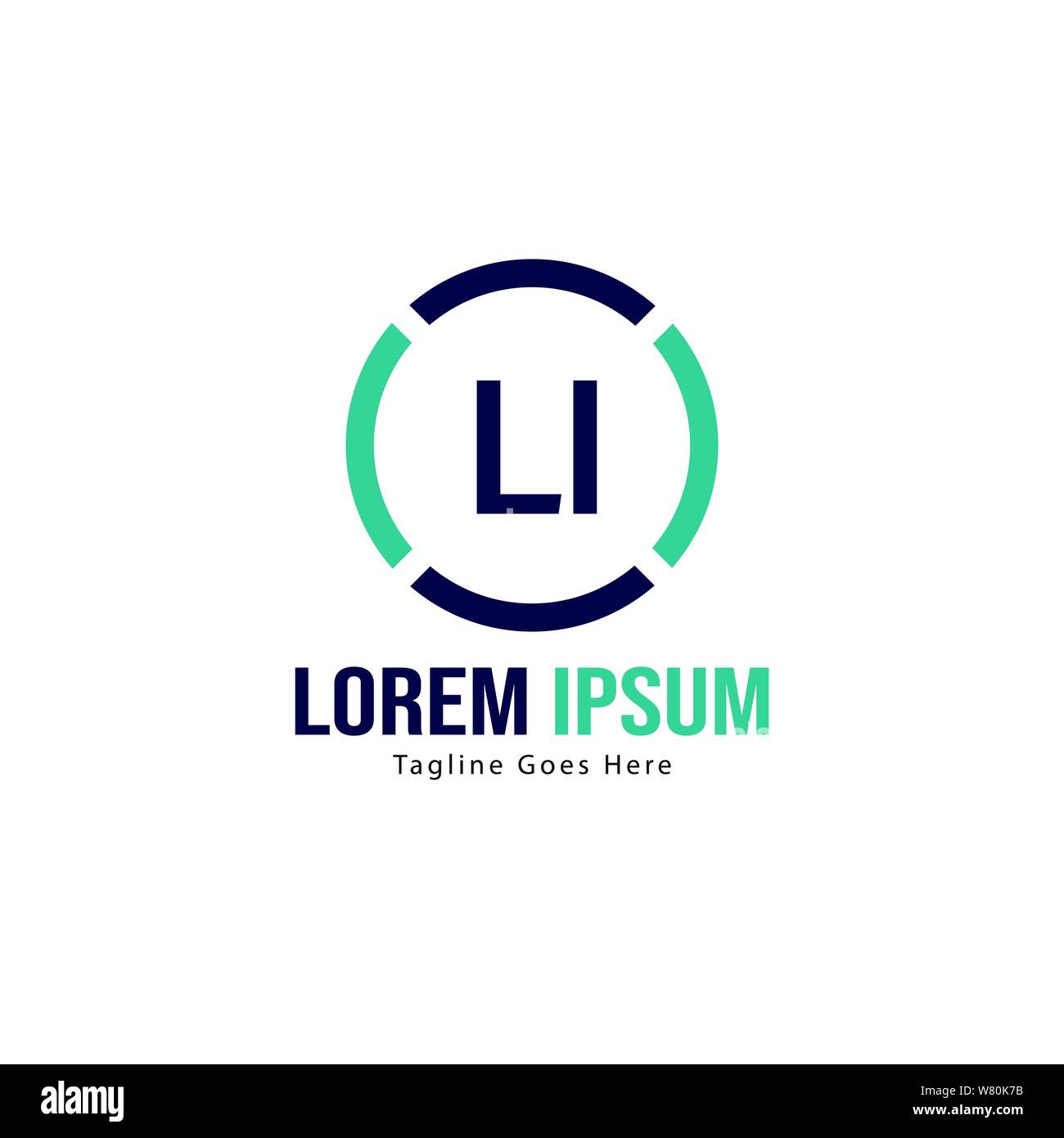 Initial LI logo template with modern frame. Minimalist LI letter logo