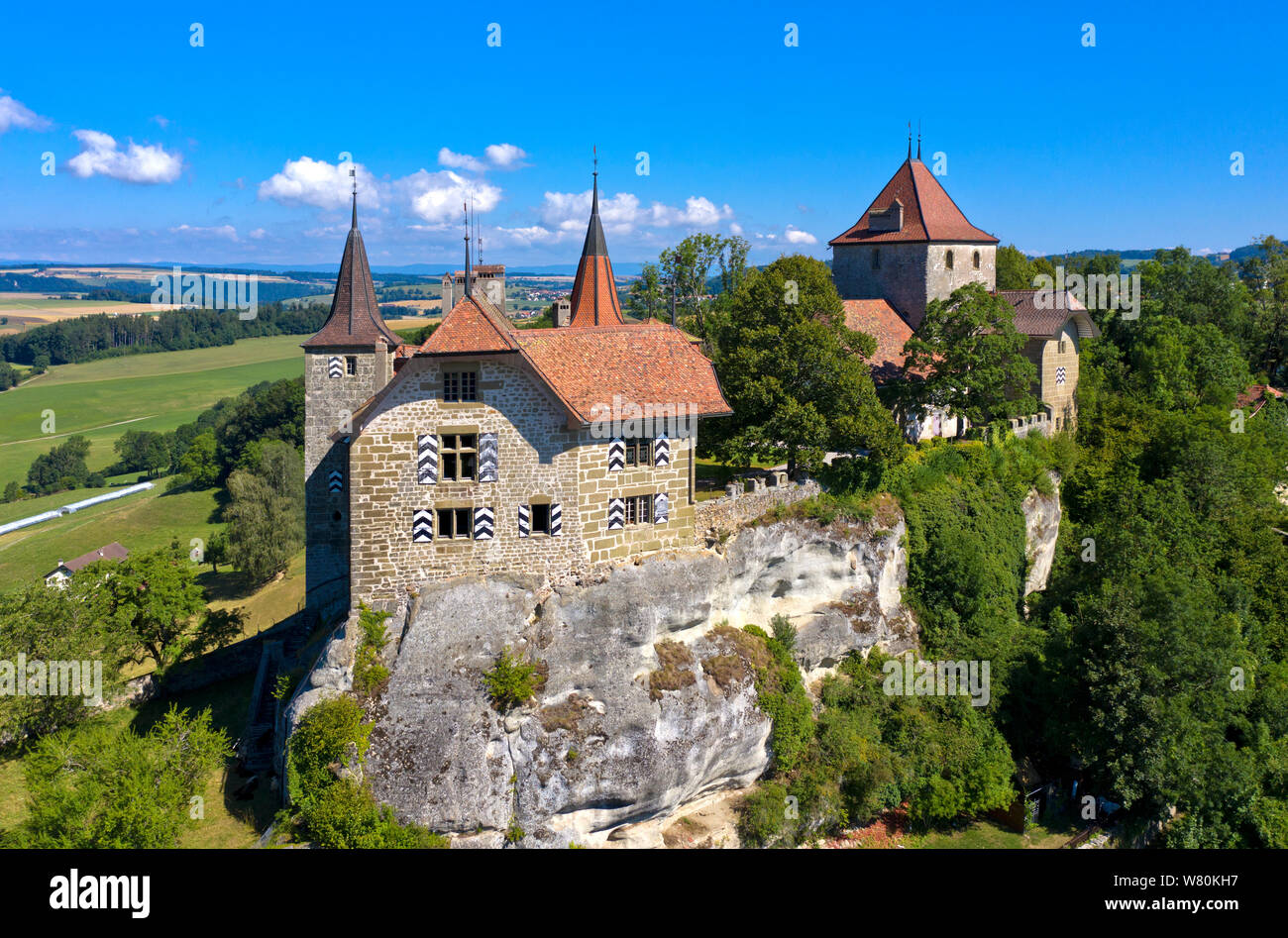 Château de Rue, Rue Castle, Rue, Canton of Fribourg, Switzerland Stock Photo