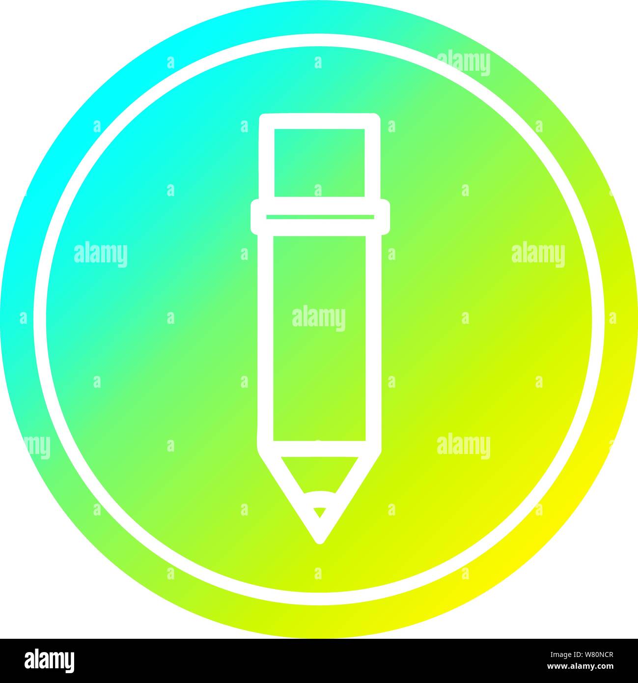 simple pencil circular icon with cool gradient finish Stock Vector ...