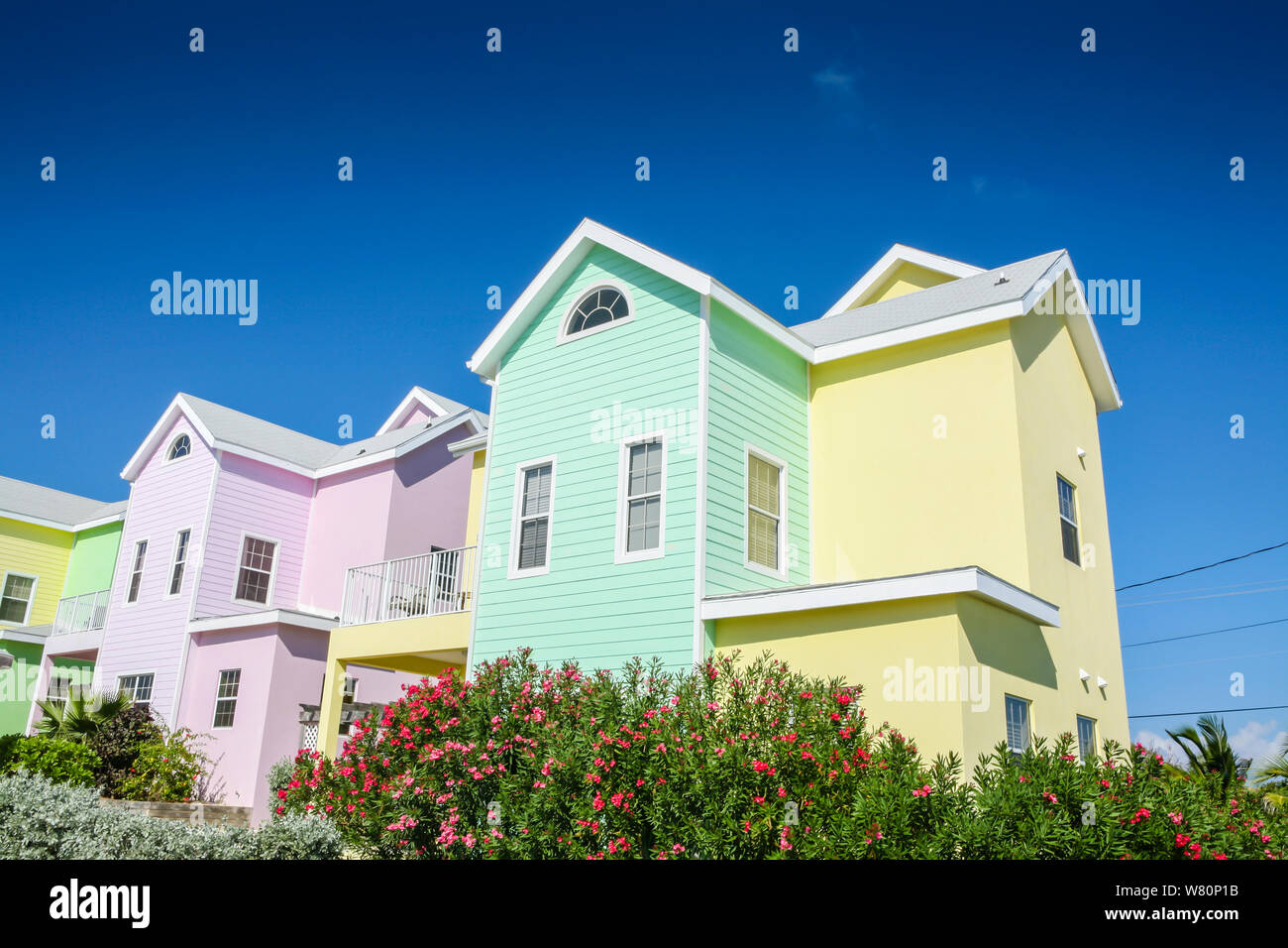 Pastel colored houses in the Caribbean Stock Photo Alamy
