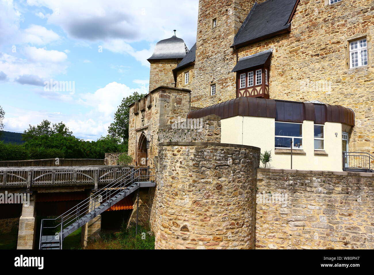 Blick auf das Schloss Spangenberg in Nordhessen Stock Photo