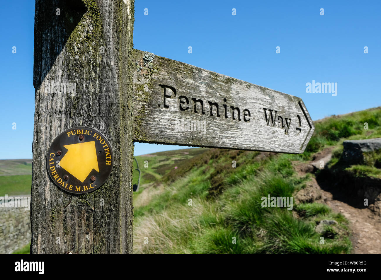 The Pennine Way, Walshaw Dean, Calderdale, West Yorkshire, UK Stock Photo