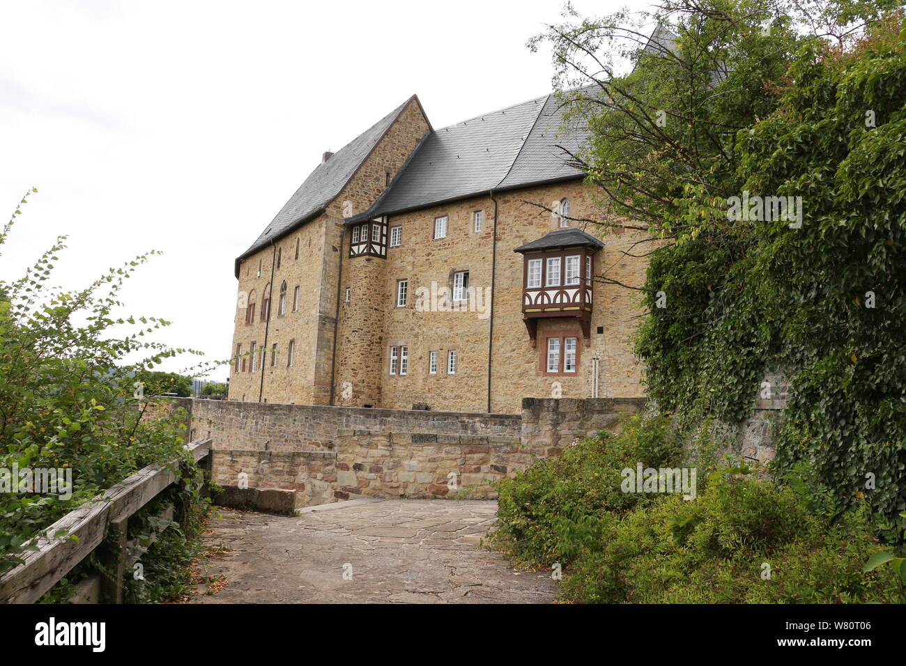 Blick auf das Schloss Spangenberg in Nordhessen Stock Photo