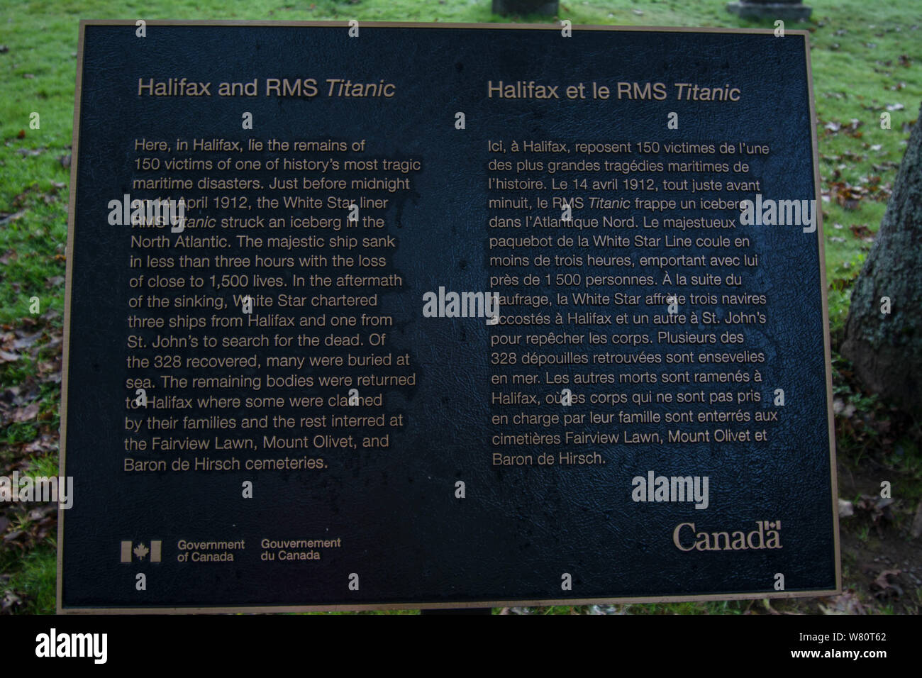 Rms Titanic Victims Plaque In Halifax Cemetery Nova Scotia Canada At Fairview Lawn Cemetery Rms Titanic Victims Plaque In Halifax Cemetery Nova Scotia Canada At Fairview Lawn Cemetery