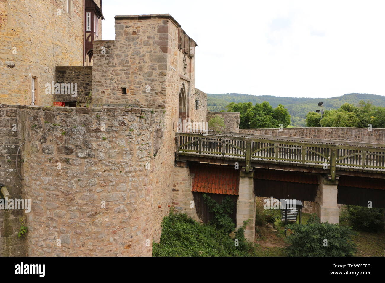 Blick auf das Schloss Spangenberg in Nordhessen Stock Photo