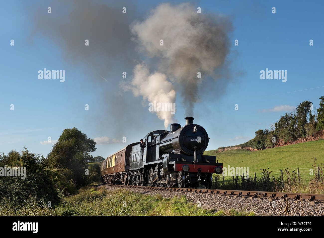 53808 works a train on the WSR Stock Photo