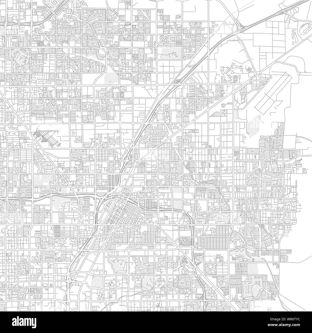 North Las Vegas, Nevada, USA, bright outlined vector map with bigger and minor roads and steets