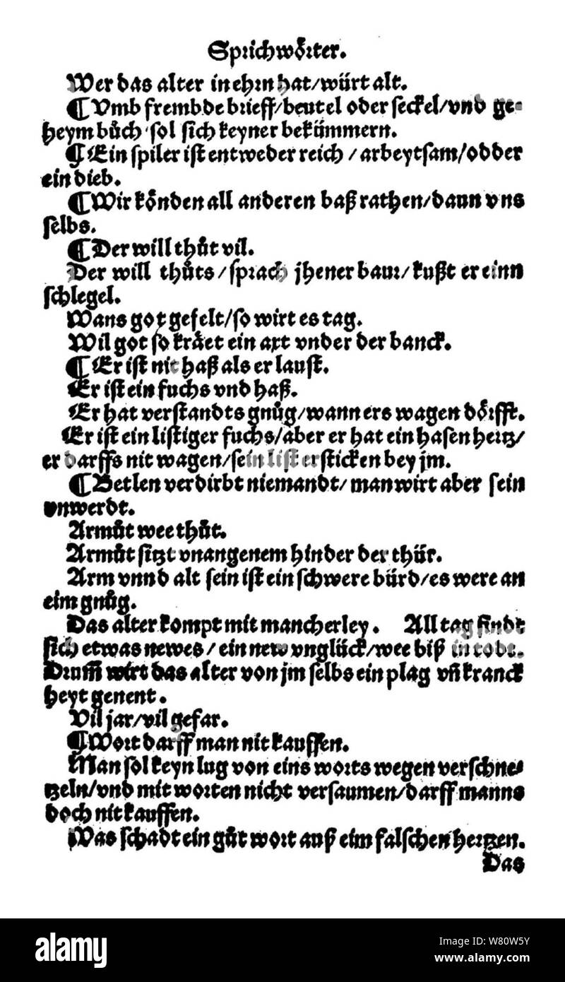 De Sprichwörter (Franck) 172 Stock Photo Alamy