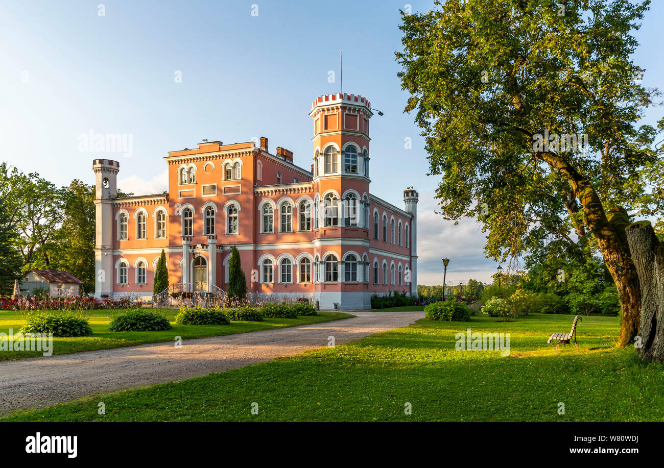 Birini palace in the beautiful evening light, Latvia Stock Photo