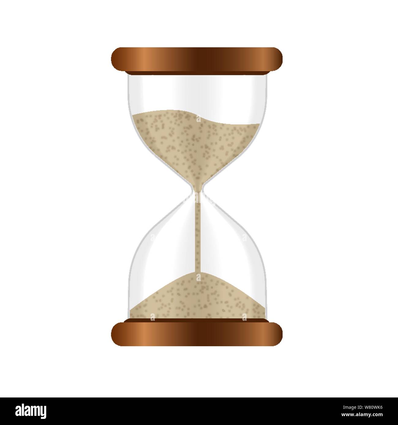 Hourglass measures time. Isolated vector illustration on white background Stock Vector