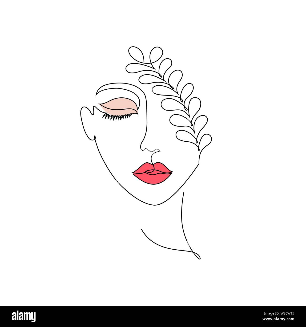 Slik Skæbne Tulipaner Woman on white background.One line drawing style.Design for t-shirt Stock  Vector Image & Art - Alamy
