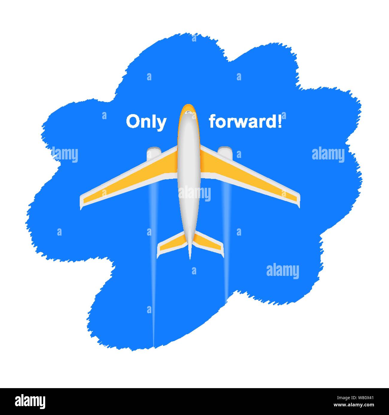 A plane flying in the sky with a call only forward. Vector Stock Vector