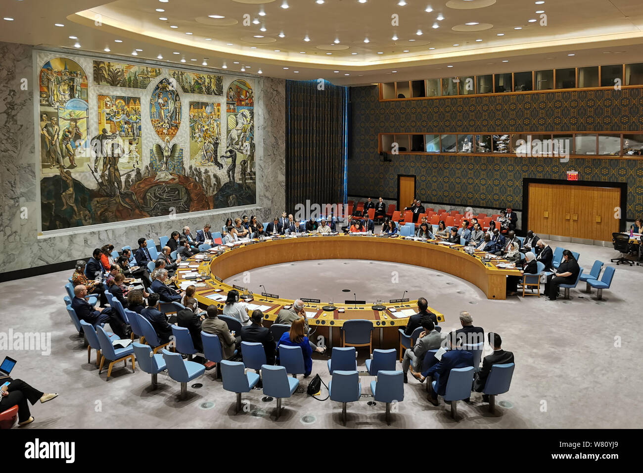 United Nations, UN headquarters in New York. 7th Aug, 2019. shows the ...