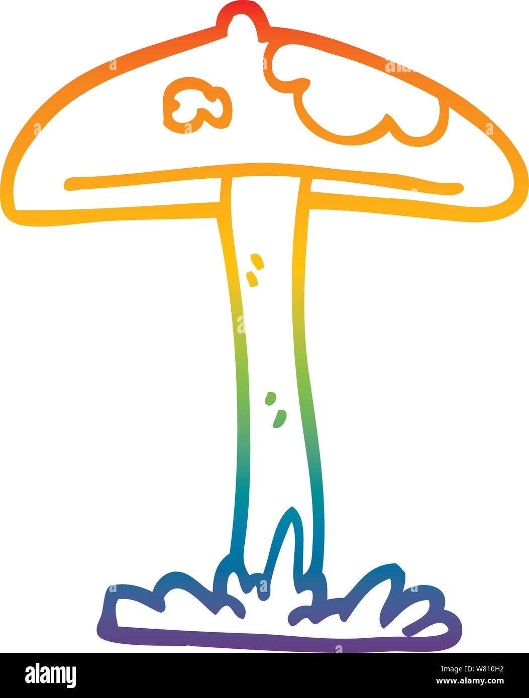 rainbow gradient line drawing of - Rainbow Gradient Line Drawing Of A Cartoon Mushroom W810H2