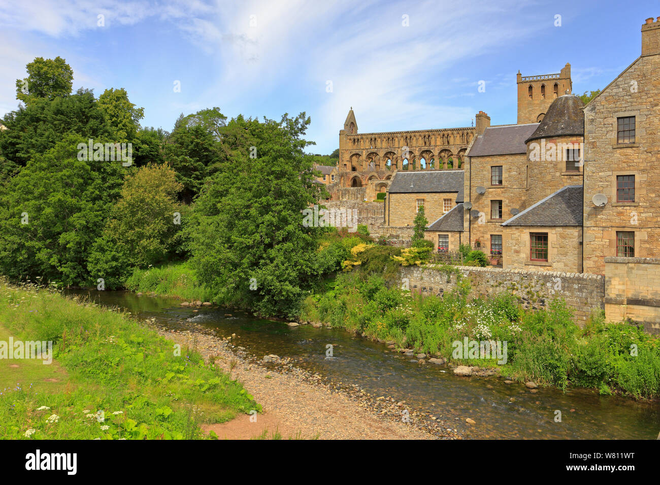 The ruins of Jedburgh Abbey by Jed Water, Jedburgh, Scottish Borders