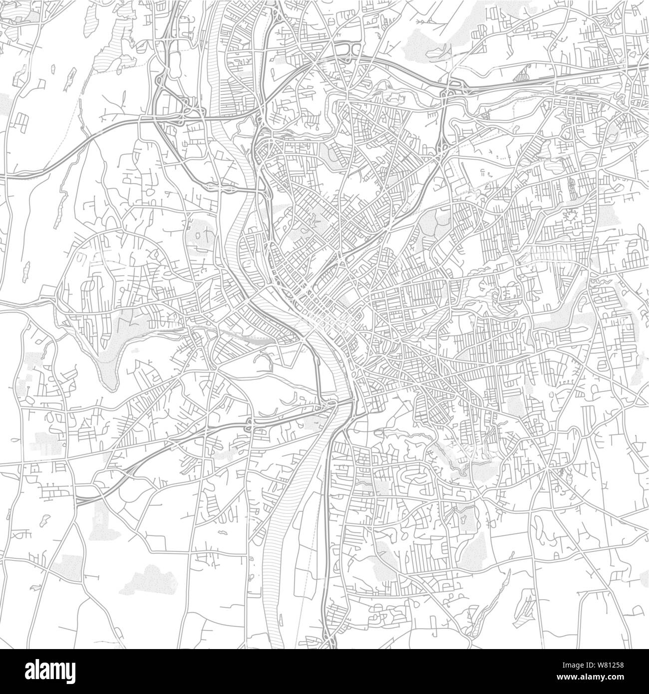 Springfield Map Outlined Springfield, Massachusetts, USA, bright outlined vector map with bigger ...