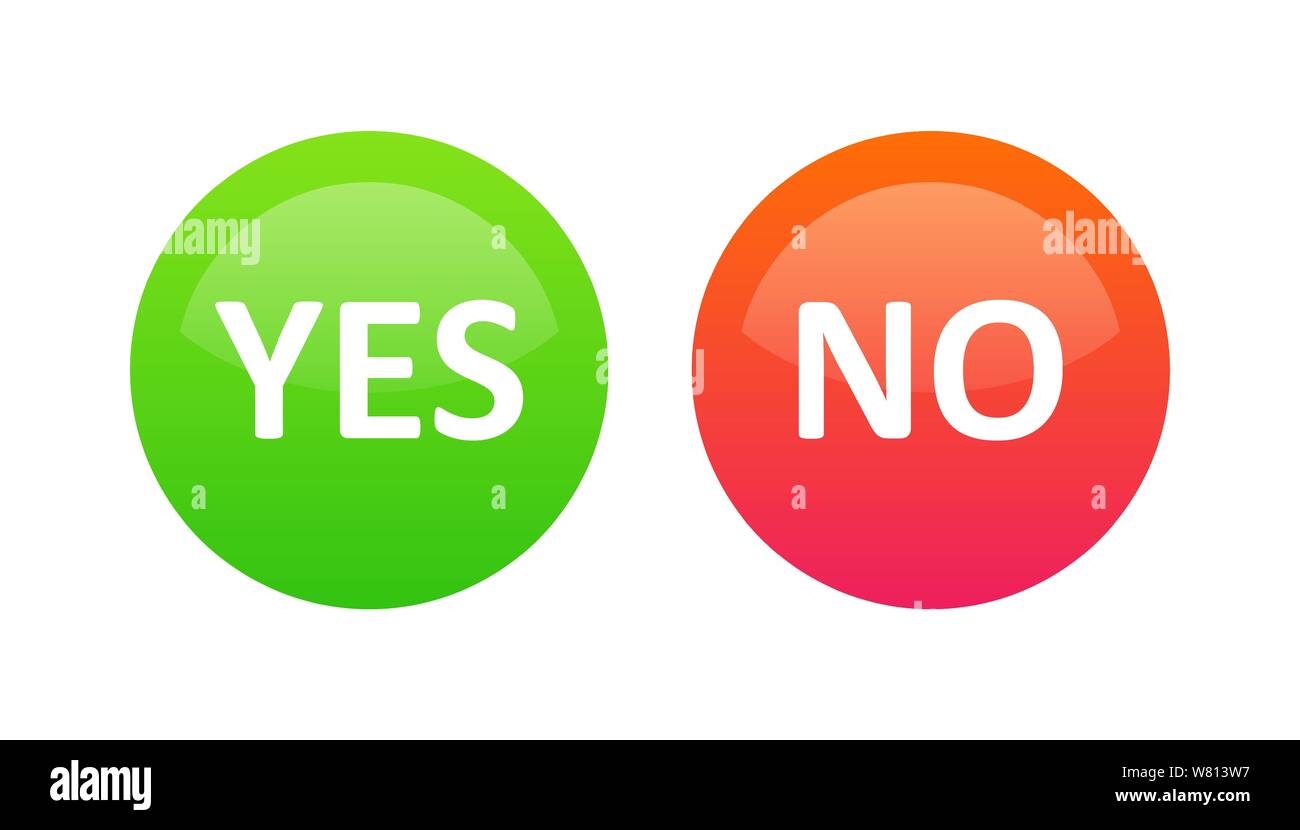 Yes or No selection buttons for voting on the website or mobile  application. Vector set of signs red and green color on white color Stock  Vector Image & Art - Alamy