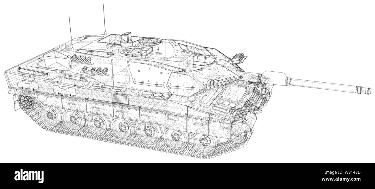 Military Tank - isolated over a white background Stock Vector Image ...