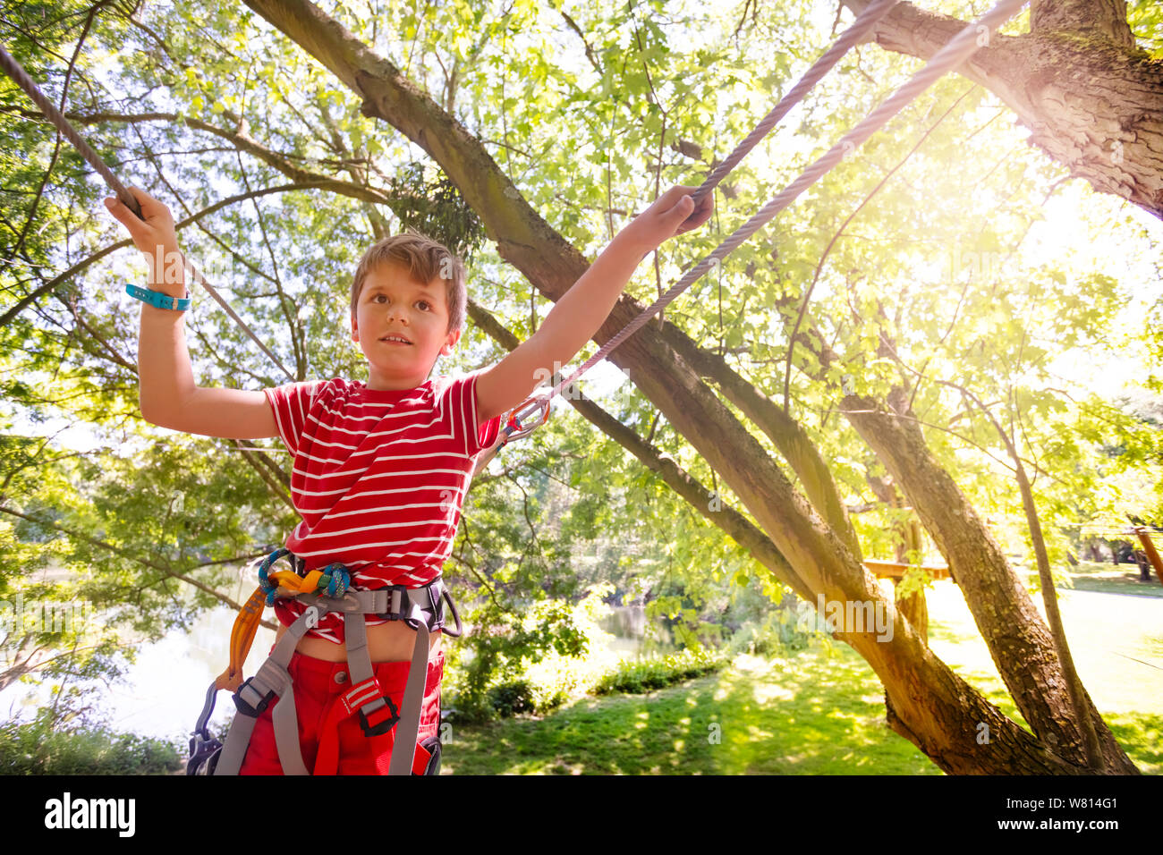 High ropes walk hi-res stock photography and images - Alamy