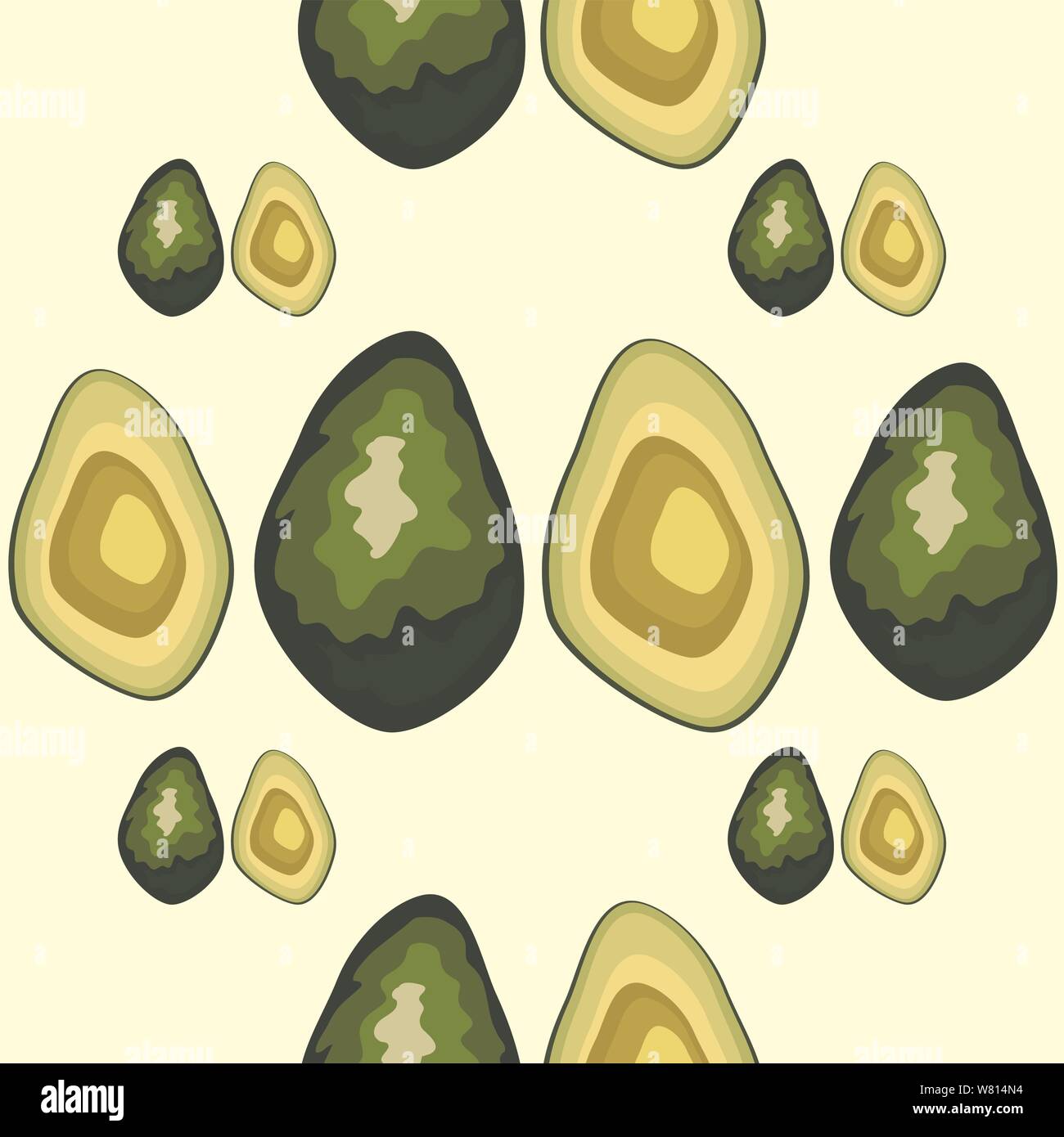 Avocado seamless pattern on background. Whole and cut avocado Stock ...