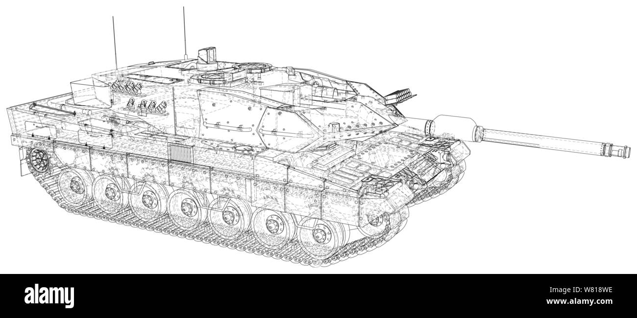 Military Tank - isolated over a white background Stock Vector Image ...