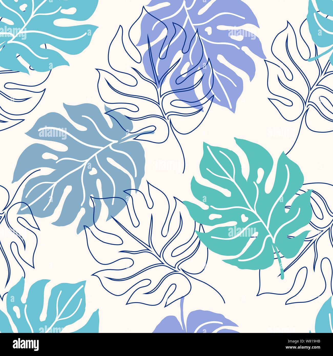 Monstera leaf hand drawn Stock Vector Images - Alamy