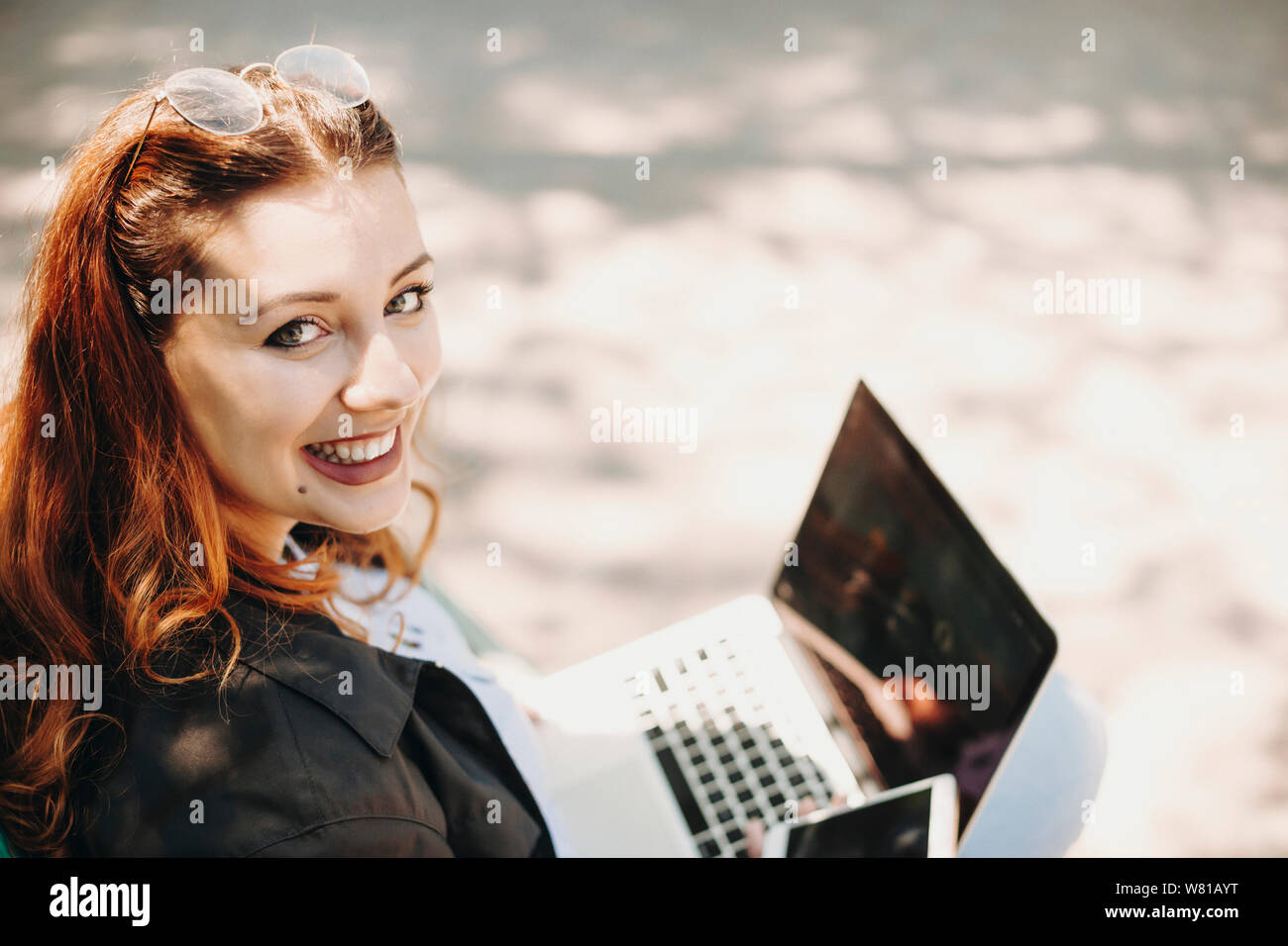 Close Up Portrait Of A Lovely Young Plus Size Woman With Red Hair