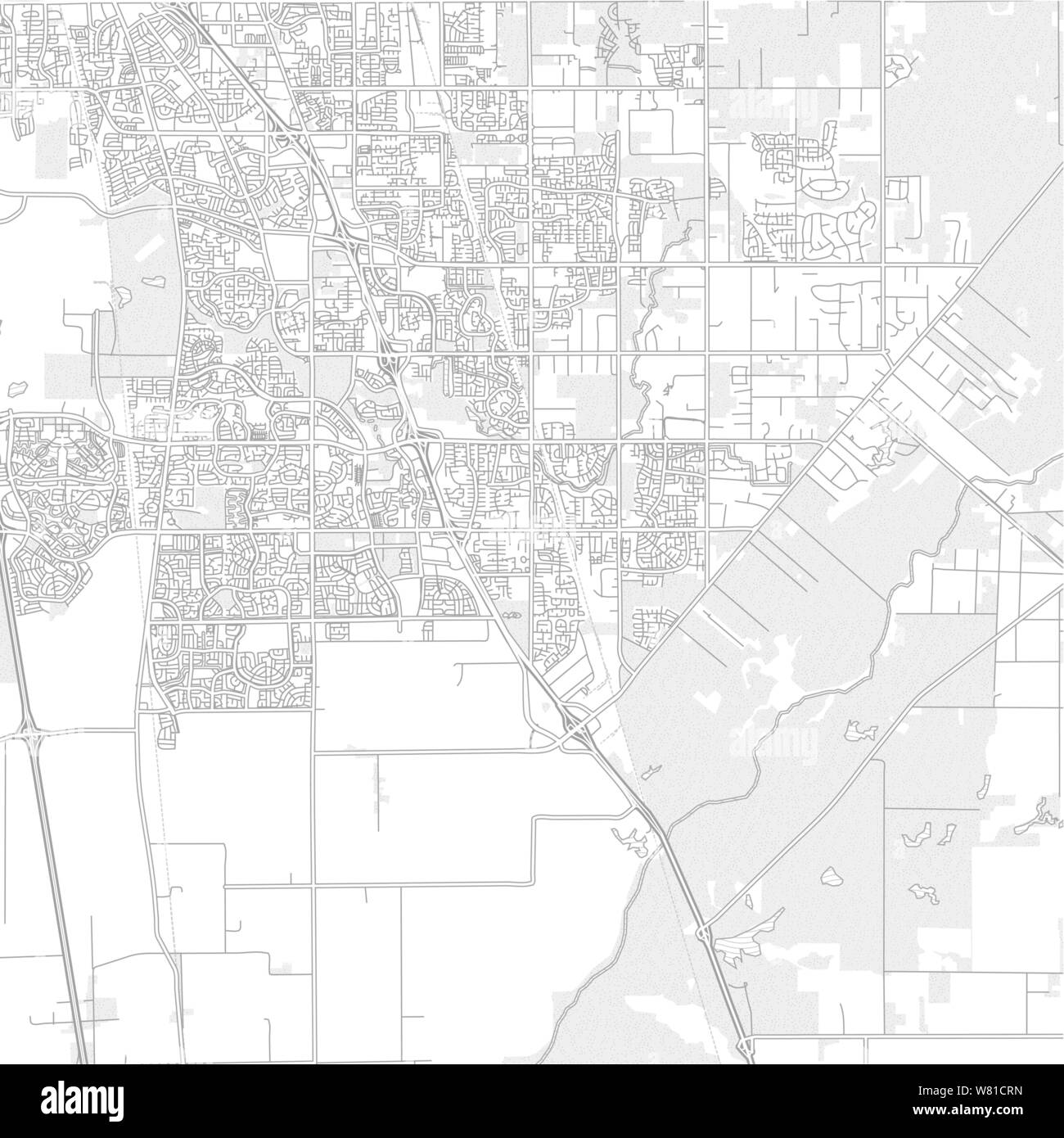 Elk Grove, California, USA, bright outlined vector map with bigger and