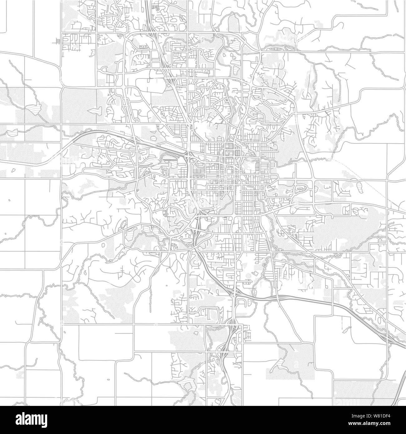 Rochester, Minnesota, USA, bright outlined vector map with bigger and ...