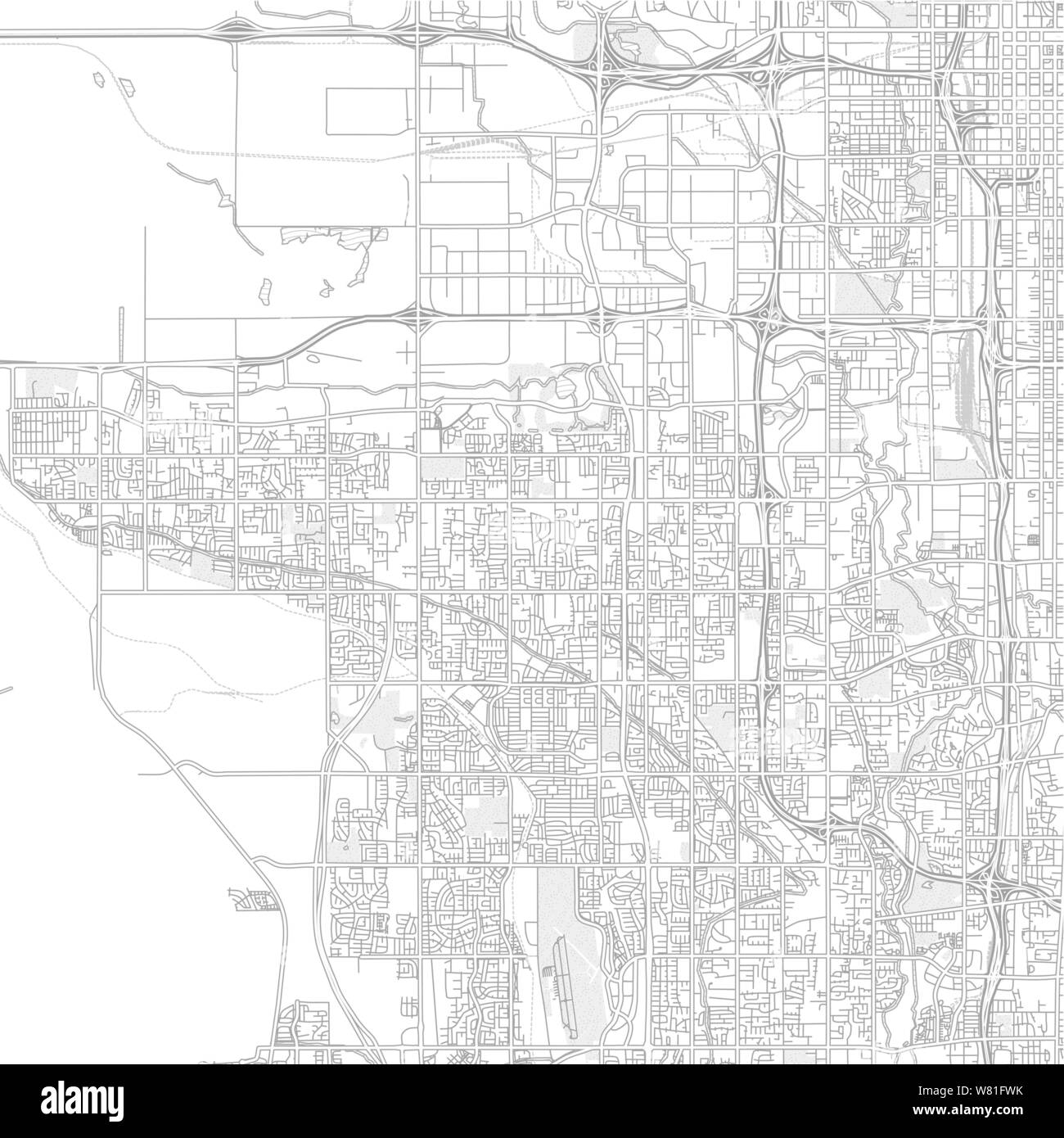 West Valley City, Utah, USA, bright outlined vector map with bigger and