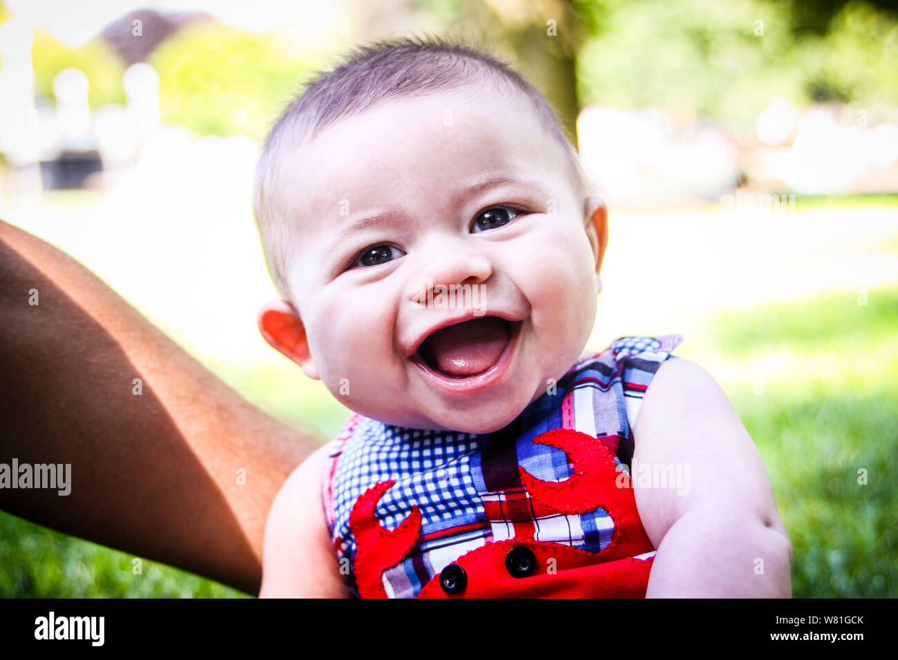 Smiling Infant Boy Stock Photo