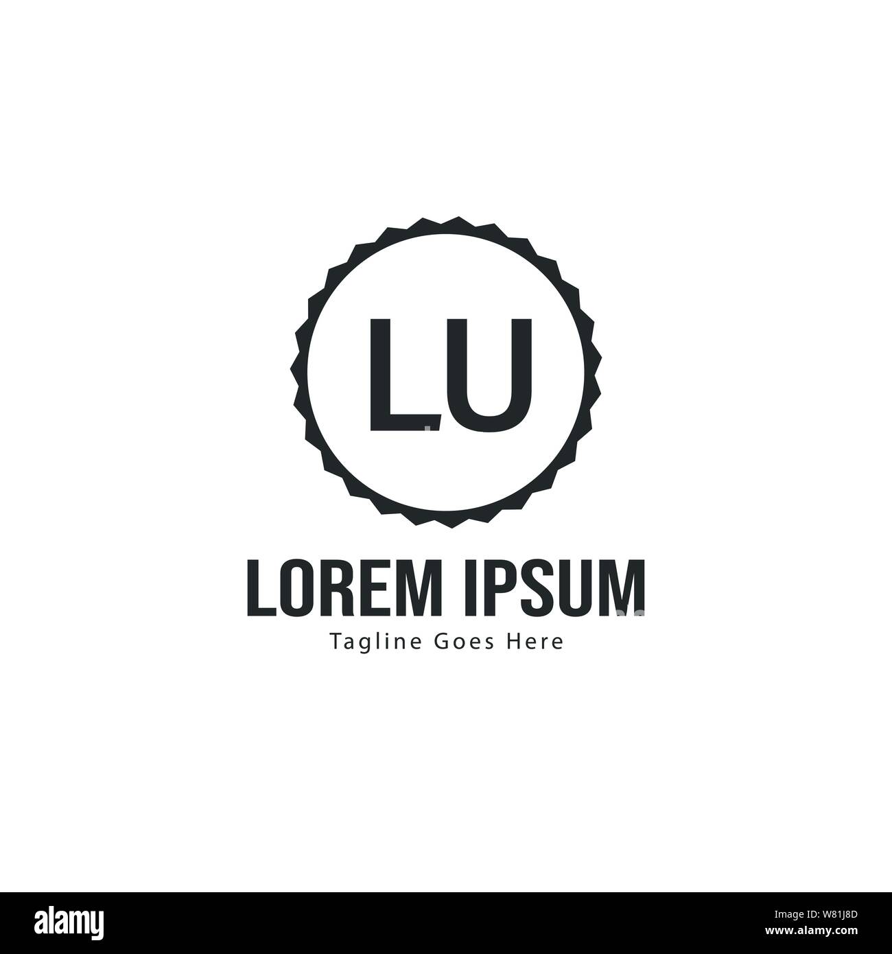 Initial LU logo template with modern frame. Minimalist LU letter logo ...