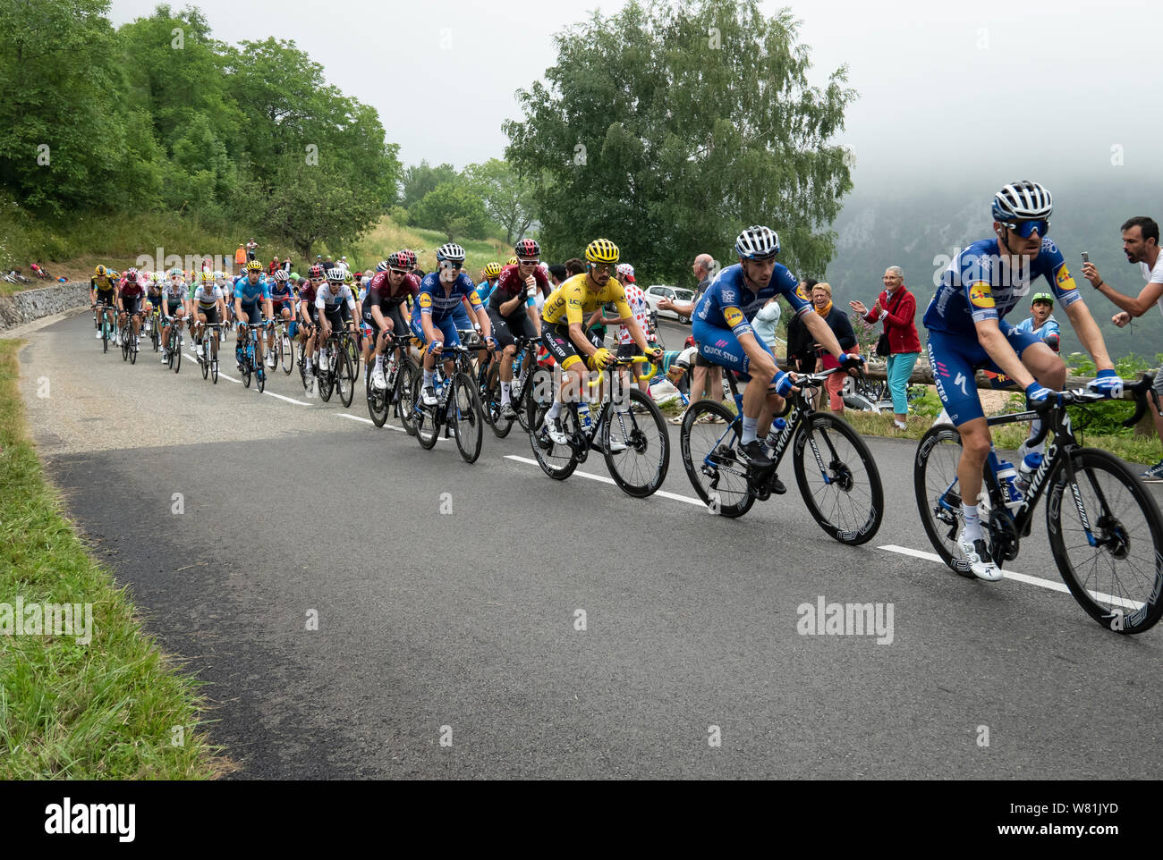 Tour de France 2019 - Col de Montsegur, stage 15 Limoux-Foix Stock Photo