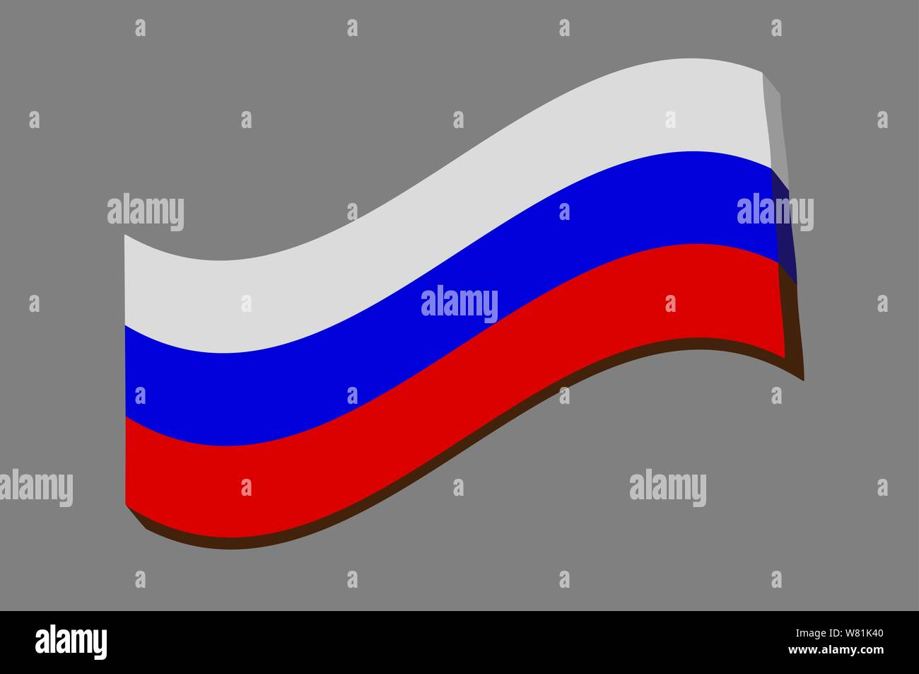 3D russia wavy flag Vector illustration eps 10 Stock Vector