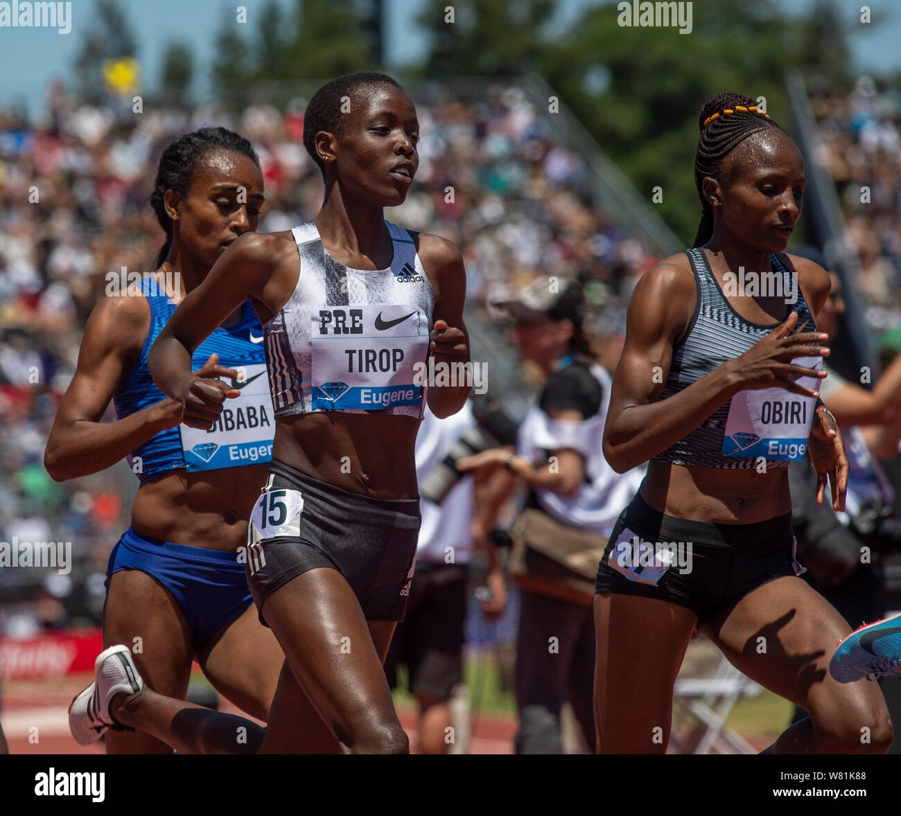 California Usa 30 June 2019 Agnes Jebet Tirop Key And Hellen Obiri Key Competing In The Women S 3000m Race At The Iaaf Diamond League Prefon Stock Photo Alamy
