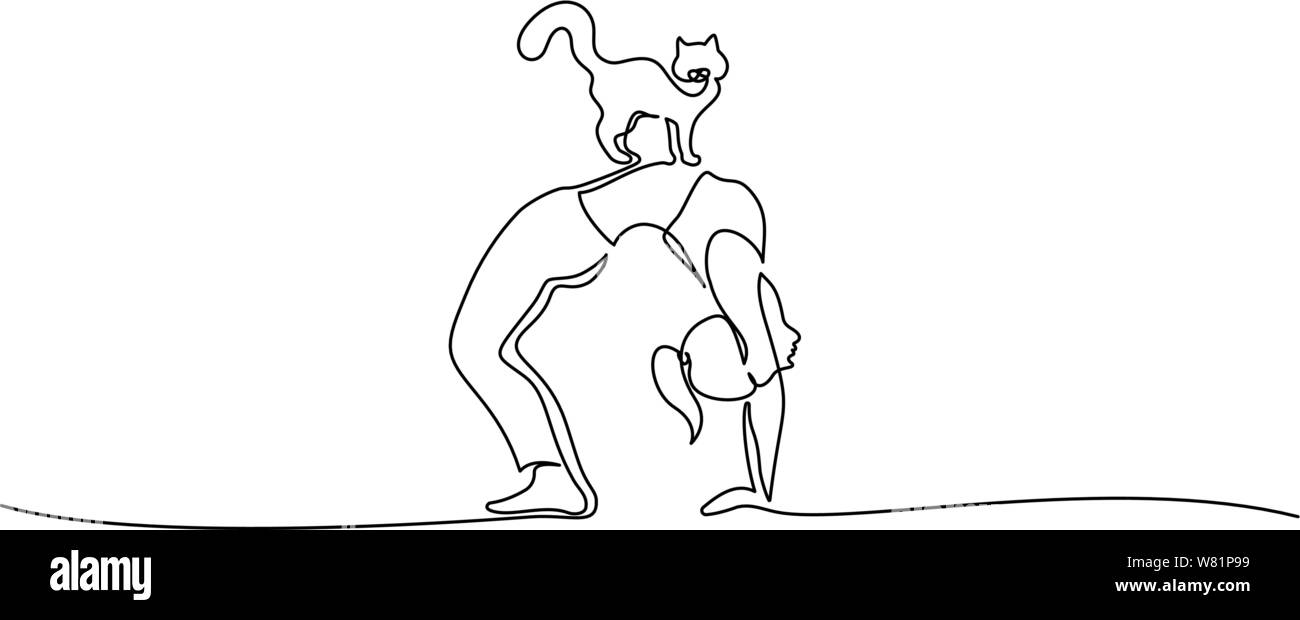 Cute playful Kid Doing Yoga bridge pose whimsical Cartoon outline hand  drawing 26499394 PNG
