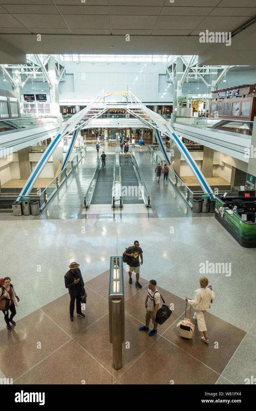 Look from above on the at the Concourse B at Denver International