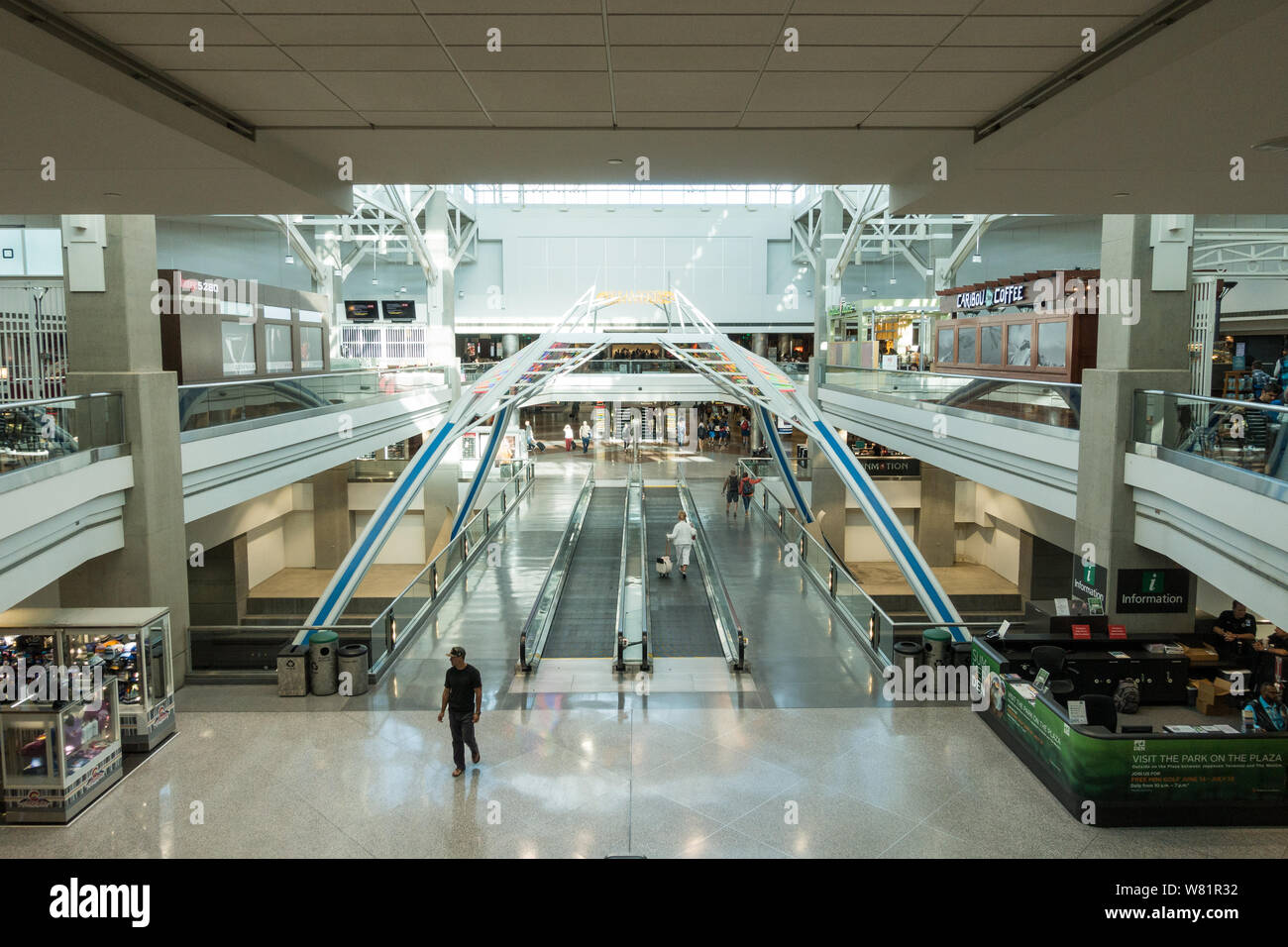 Look from above on the at the Concourse B at Denver International