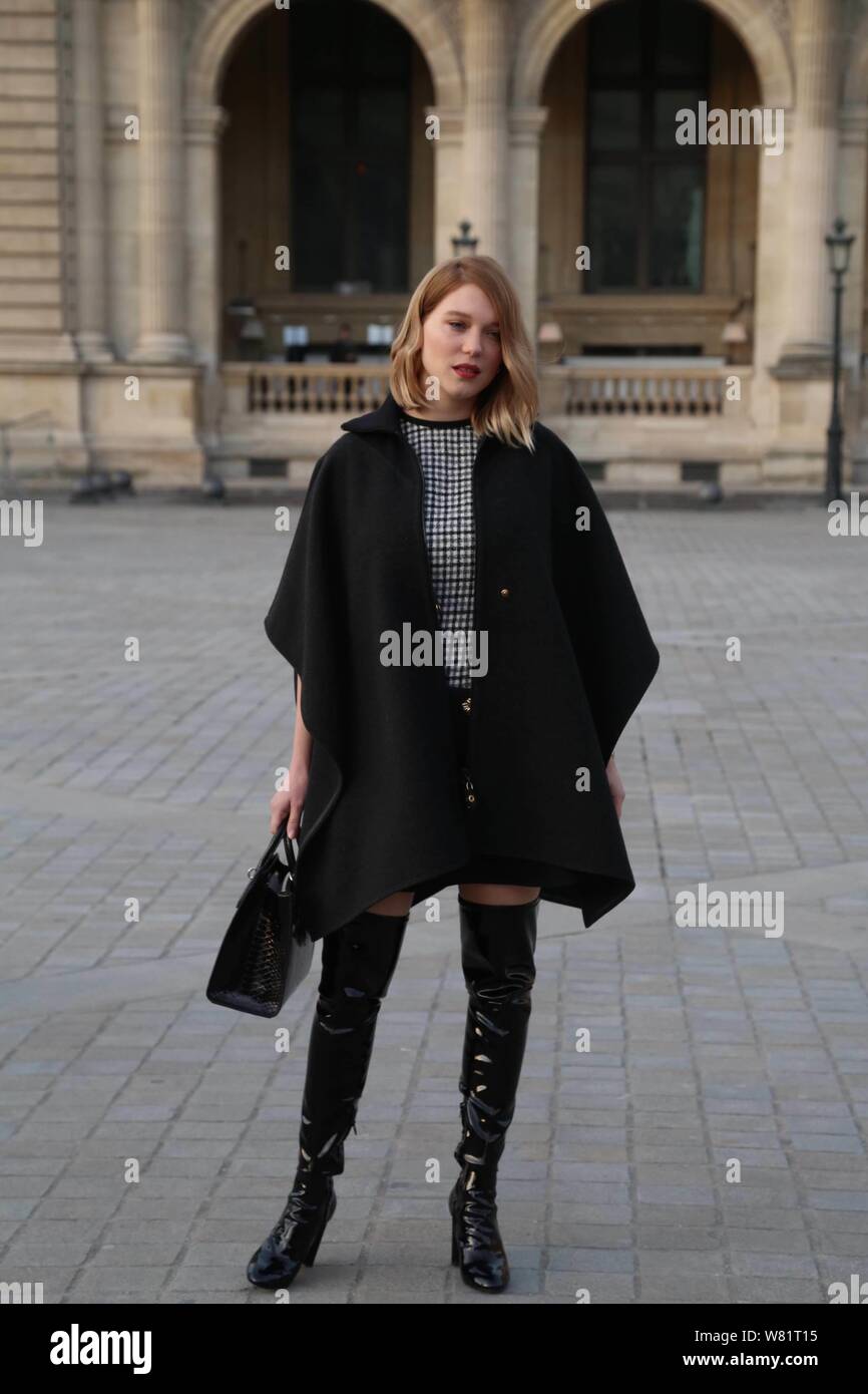 French actress Lea Seydoux attends the Louis Vuitton (LV) Fashion Show  during the Paris Fashion Week Fall/Winter 2017 in Paris, France, 7 March  2017 Stock Photo - Alamy